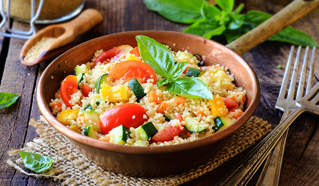 Bulgur mit Paprika-Tomaten-Gemüse