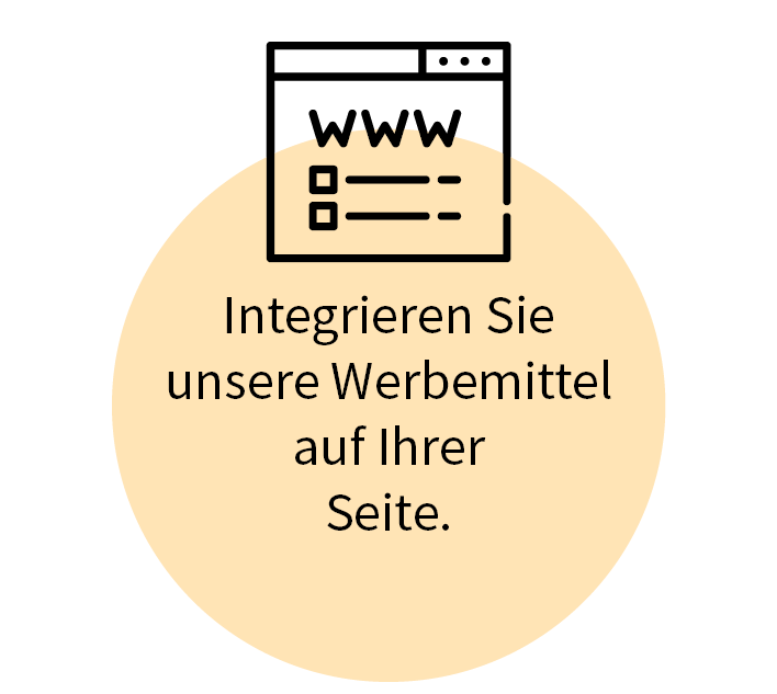Website-Symbol – Schritt 2: Werbemittel auf der eigenen Seite integrieren